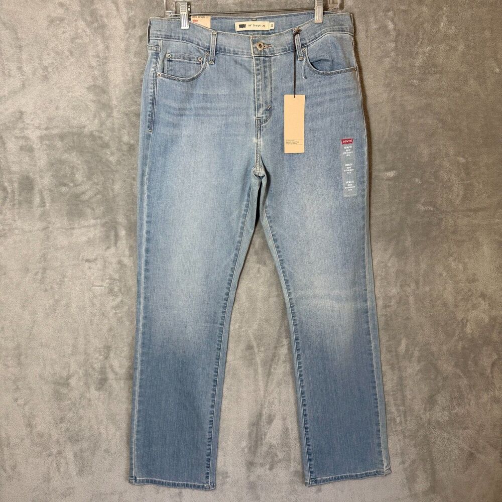NWT Levis 505 Women 12 W31 L32 (Inseam 31.5) Straight Denim Jeans Light Wash